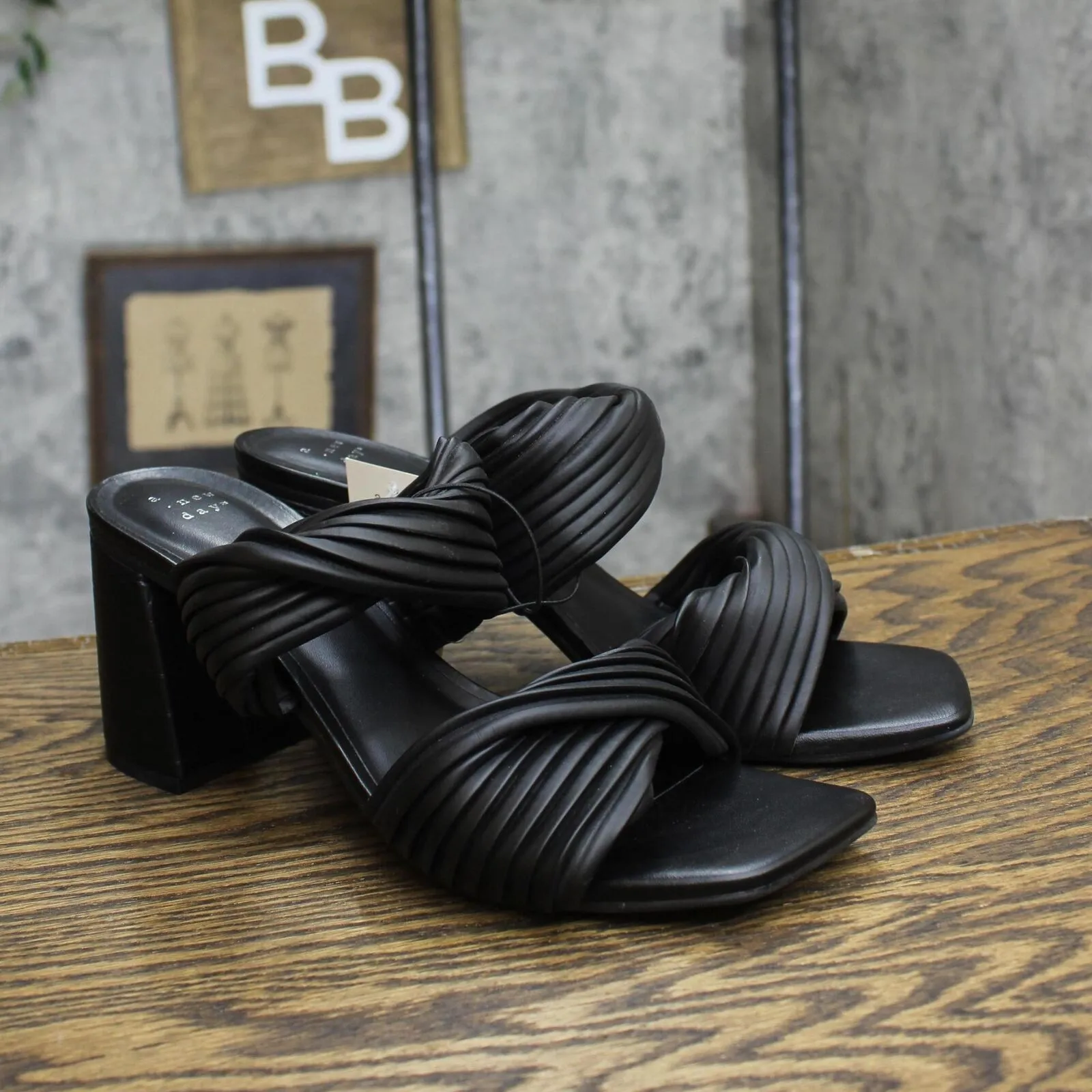 A New Day Womens Jessa Mule Heels 87931552 Black 10M