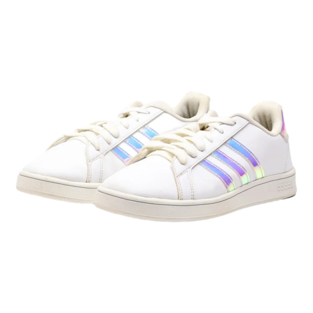 ADIDAS Court Sneaker Trainers White Leather Girls UK 3.5