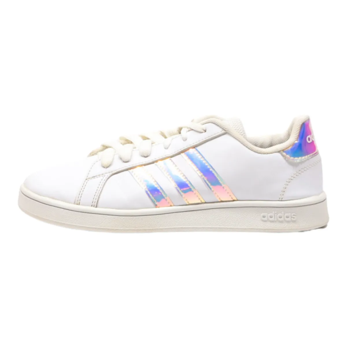 ADIDAS Court Sneaker Trainers White Leather Girls UK 3.5