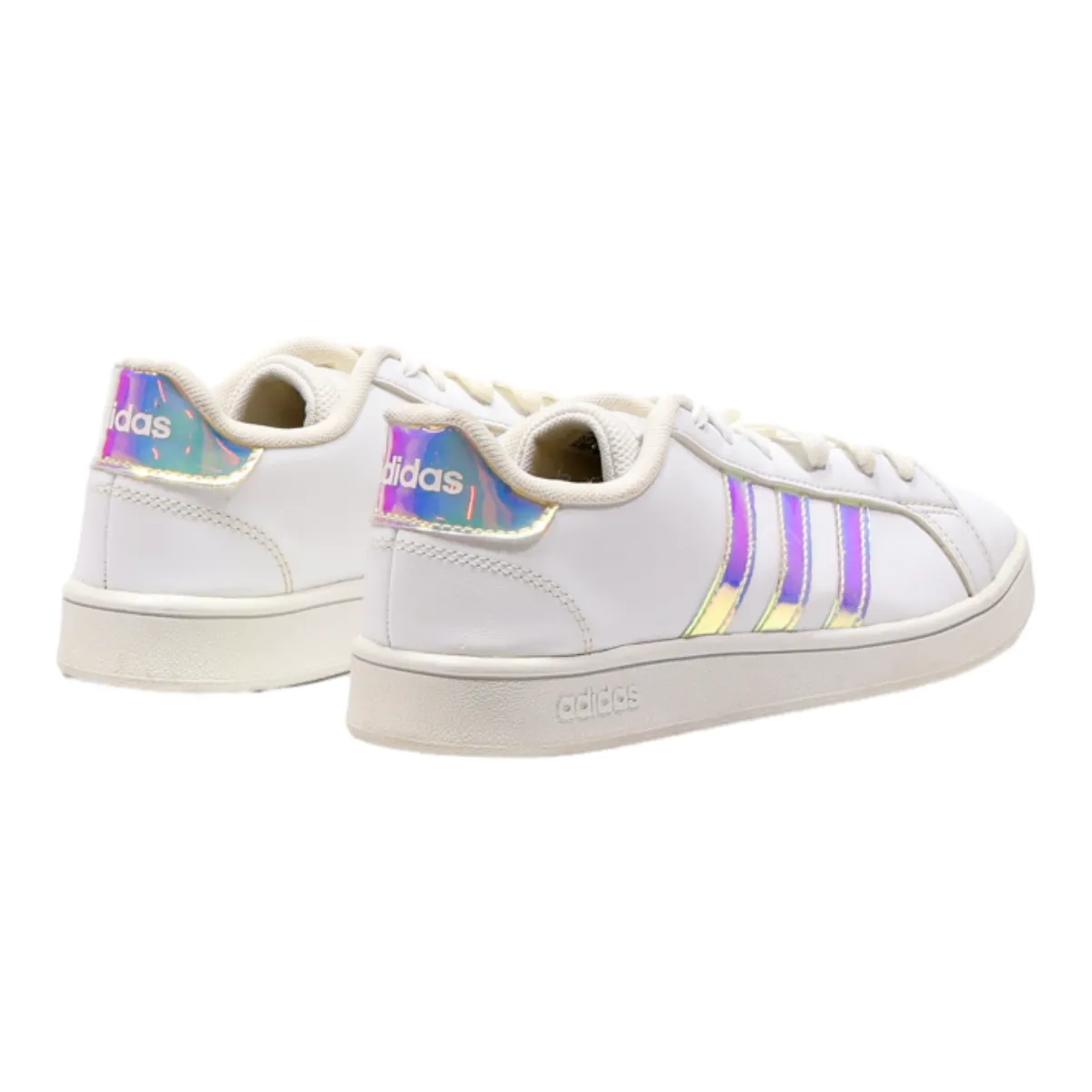 ADIDAS Court Sneaker Trainers White Leather Girls UK 3.5