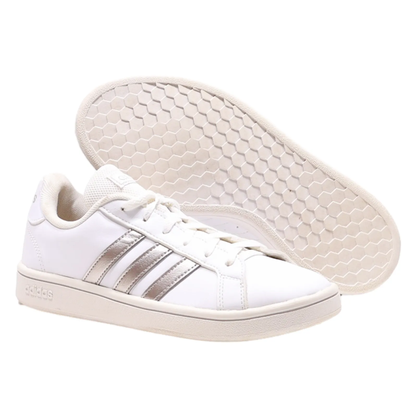 ADIDAS Grand Court Sneaker Trainers White Leather Womens UK 4.5