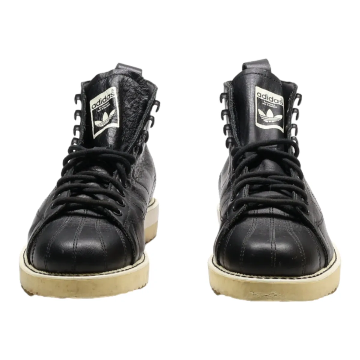 ADIDAS High Top Trainers Black Leather Womens UK 5