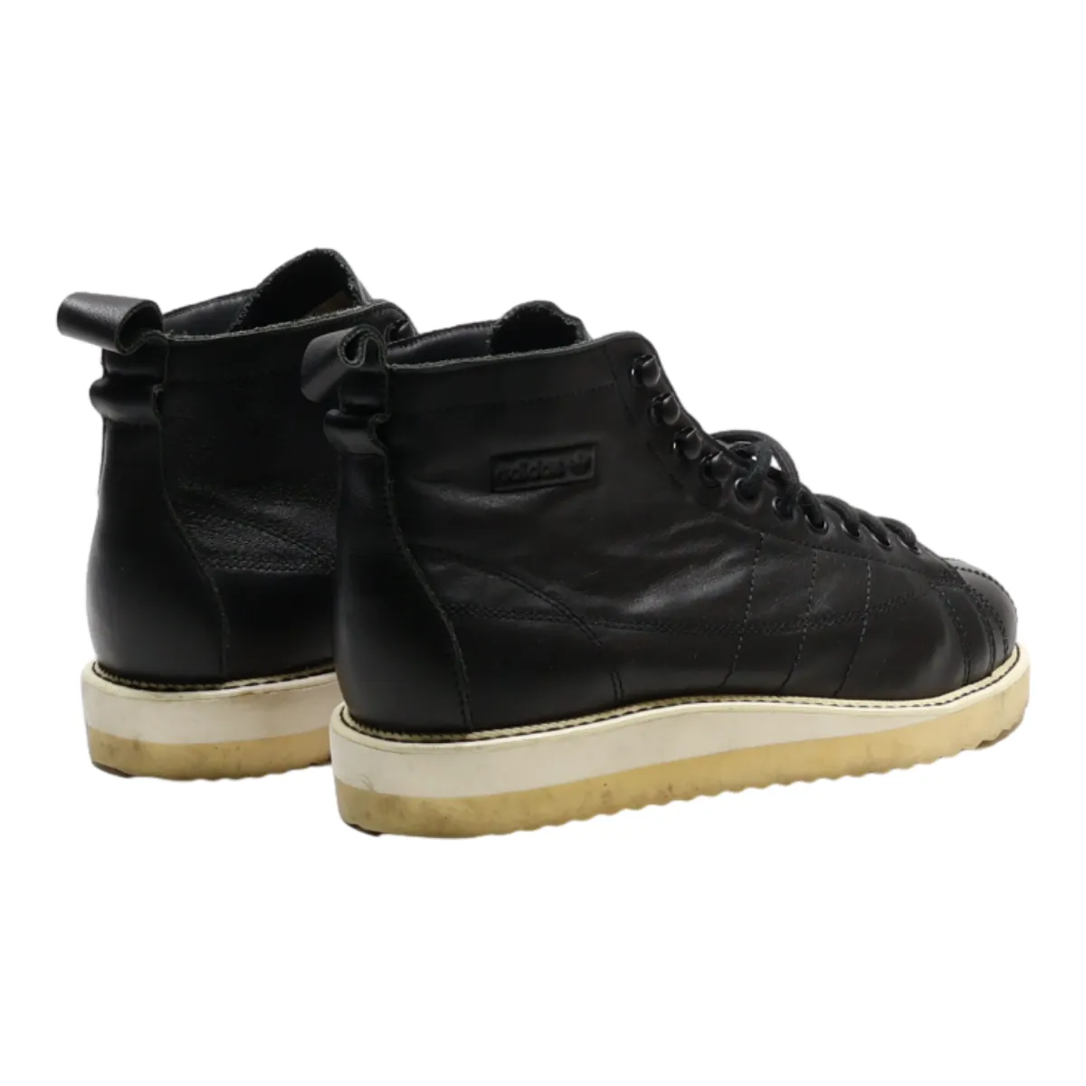 ADIDAS High Top Trainers Black Leather Womens UK 5