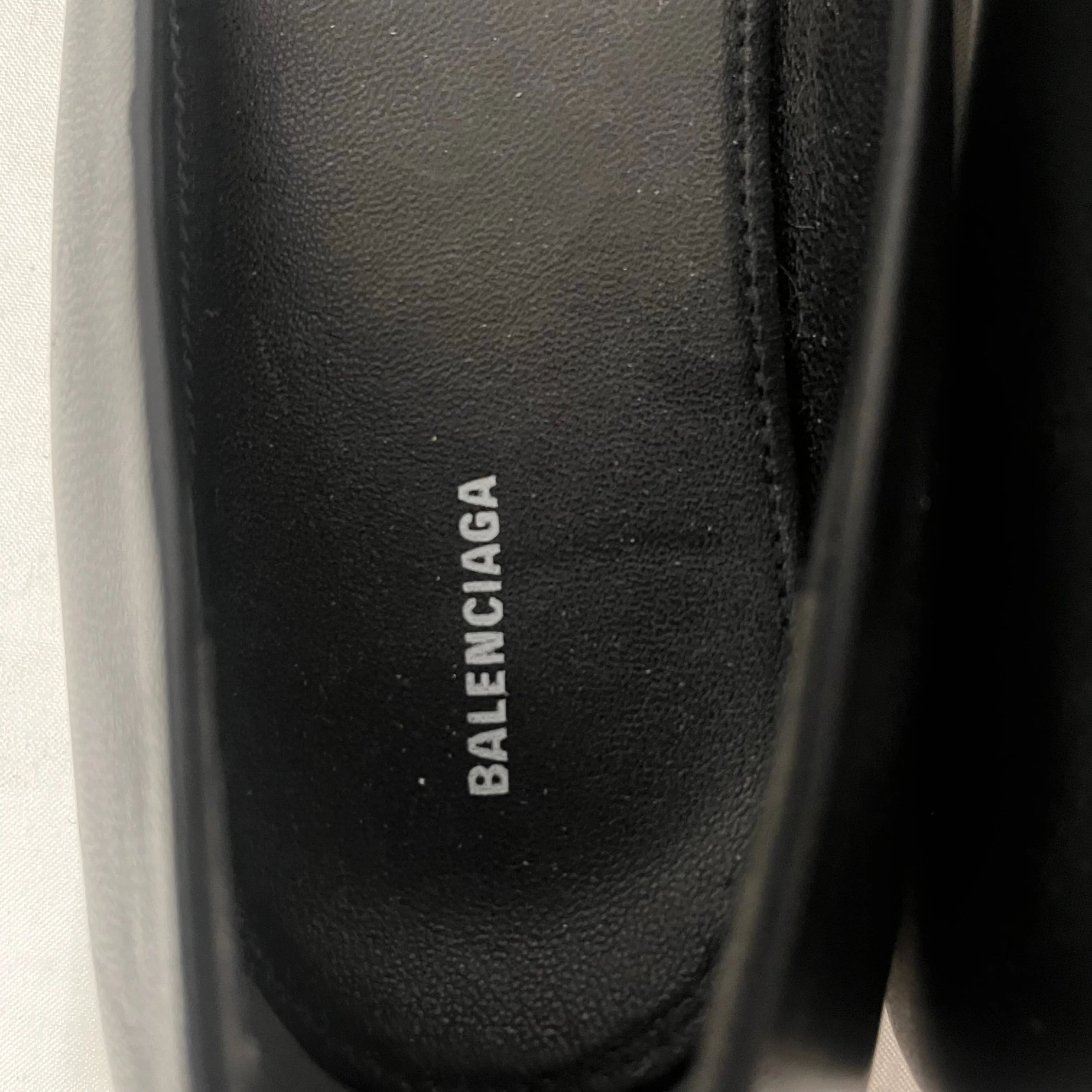 BALENCIAGA/Flat Shoes/EU 39/Leather/BLK/Square Knife Flats
