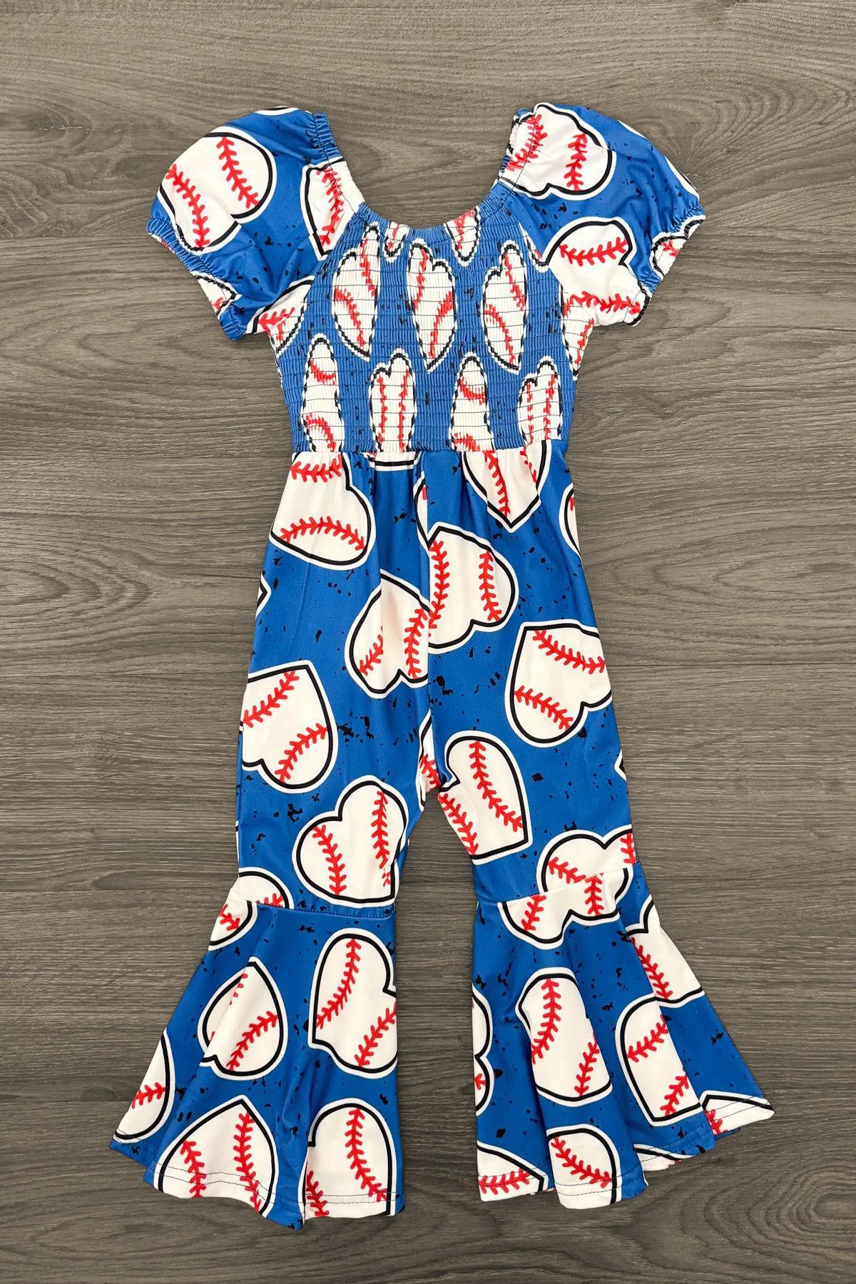Blue Baseball Heart Jumpsuit