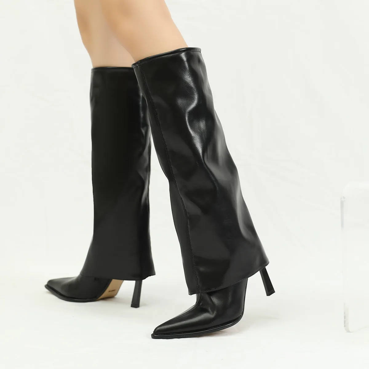 British Style Slim Heel Pointed Long Fashion Boots