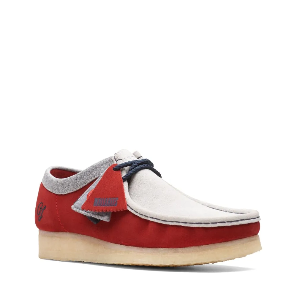 Clarks Originals Wallabee Low Vcy Men's Gray and Red Suede 26166291