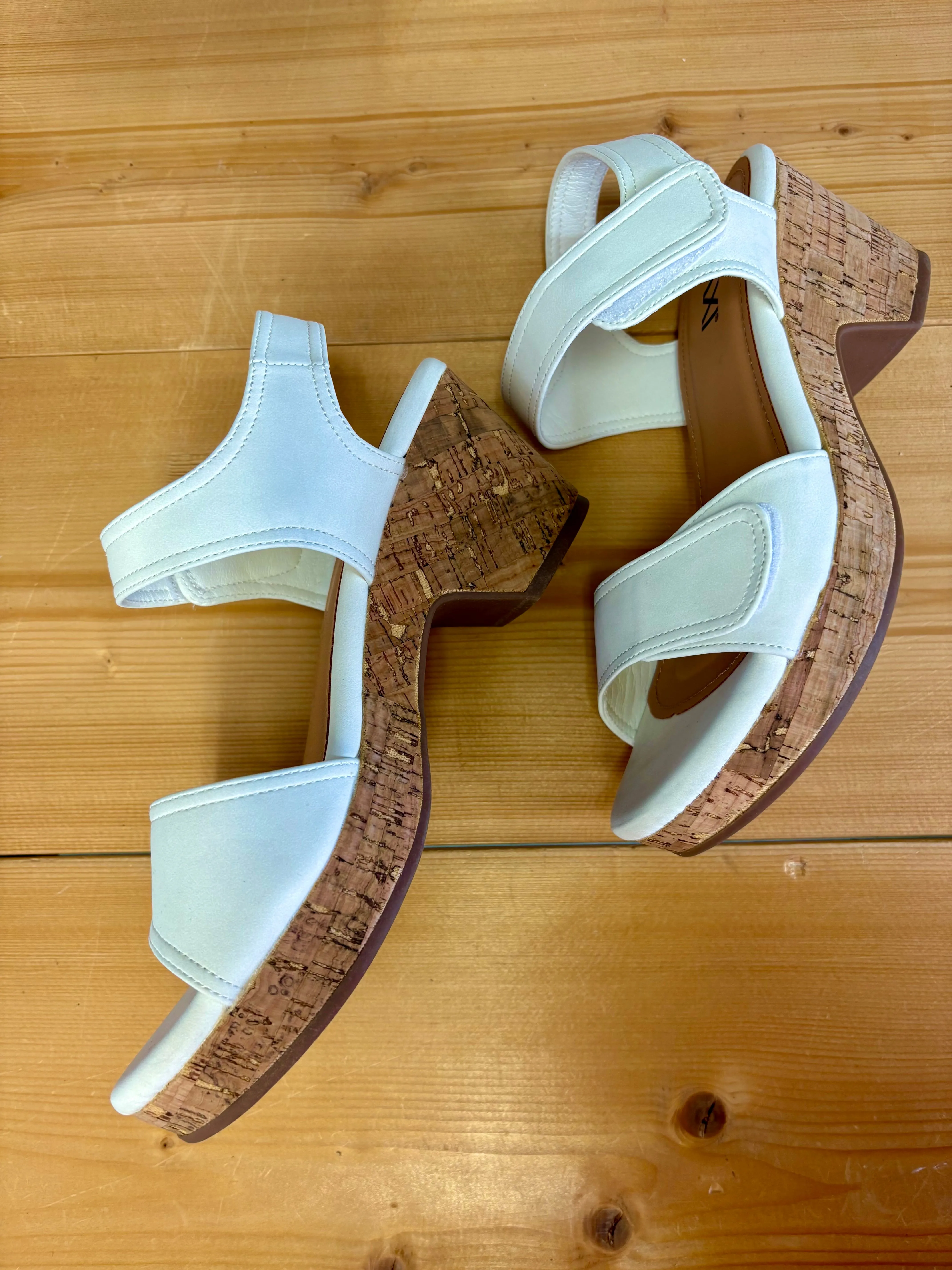 Cork Heeled Sandal : Elle White