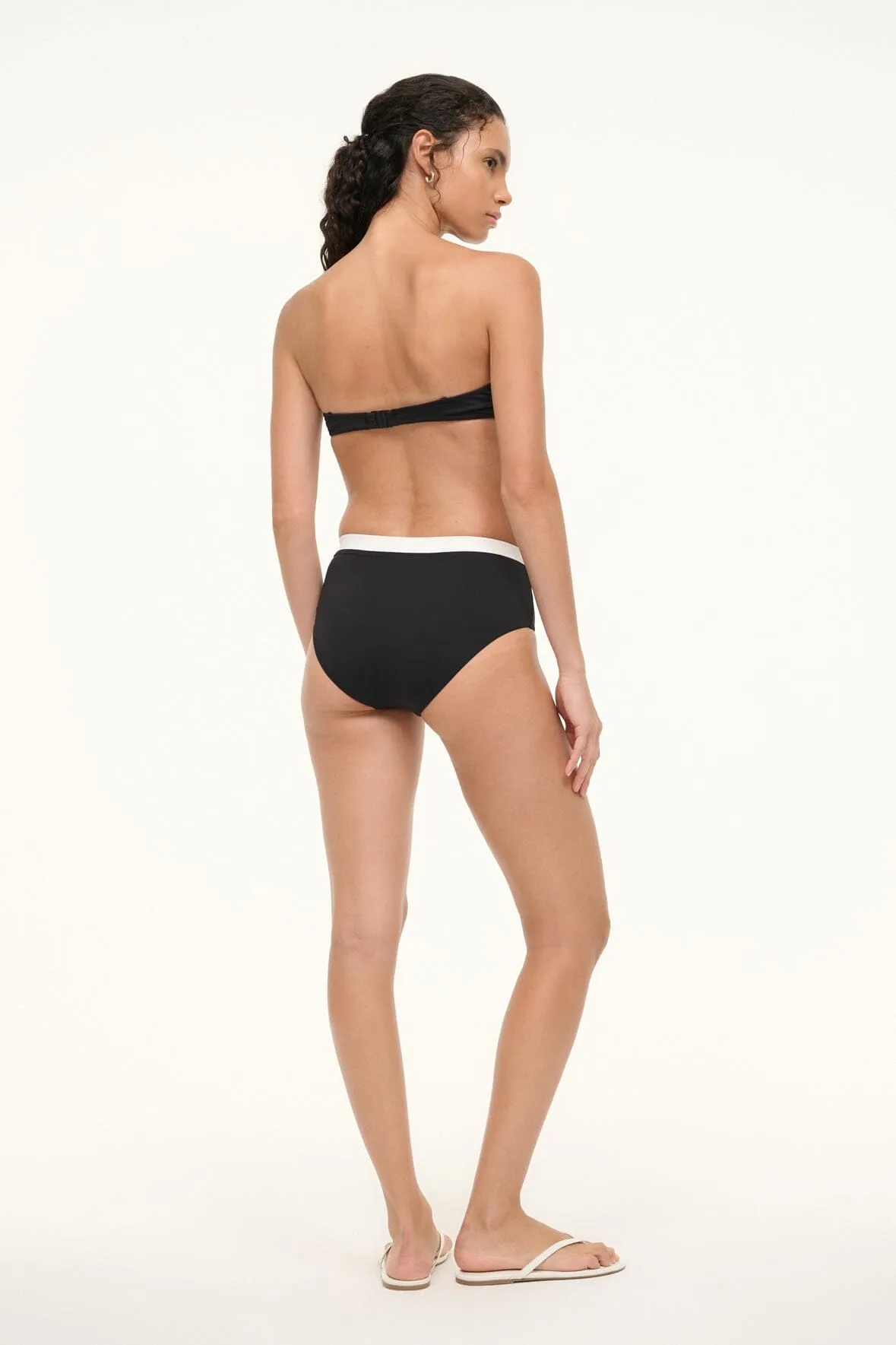 DEVON HIGH RISE BIKINI BOTTOM | BLACK WHITE