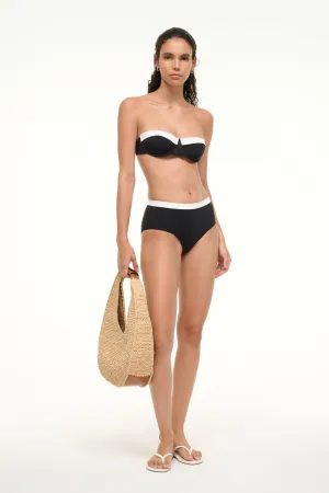 DEVON HIGH RISE BIKINI BOTTOM | BLACK WHITE