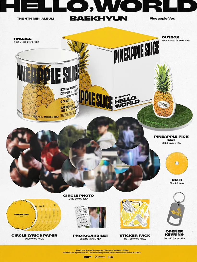 EXO - BAEKHYUN - 4th Mini-Album Hello, World (Pineapple Version)