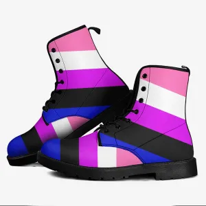 Genderfluid Pride Flag Leather Boots
