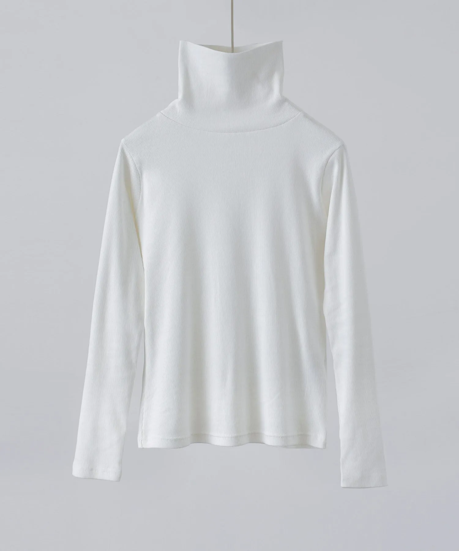 High-neck cotton rib tops