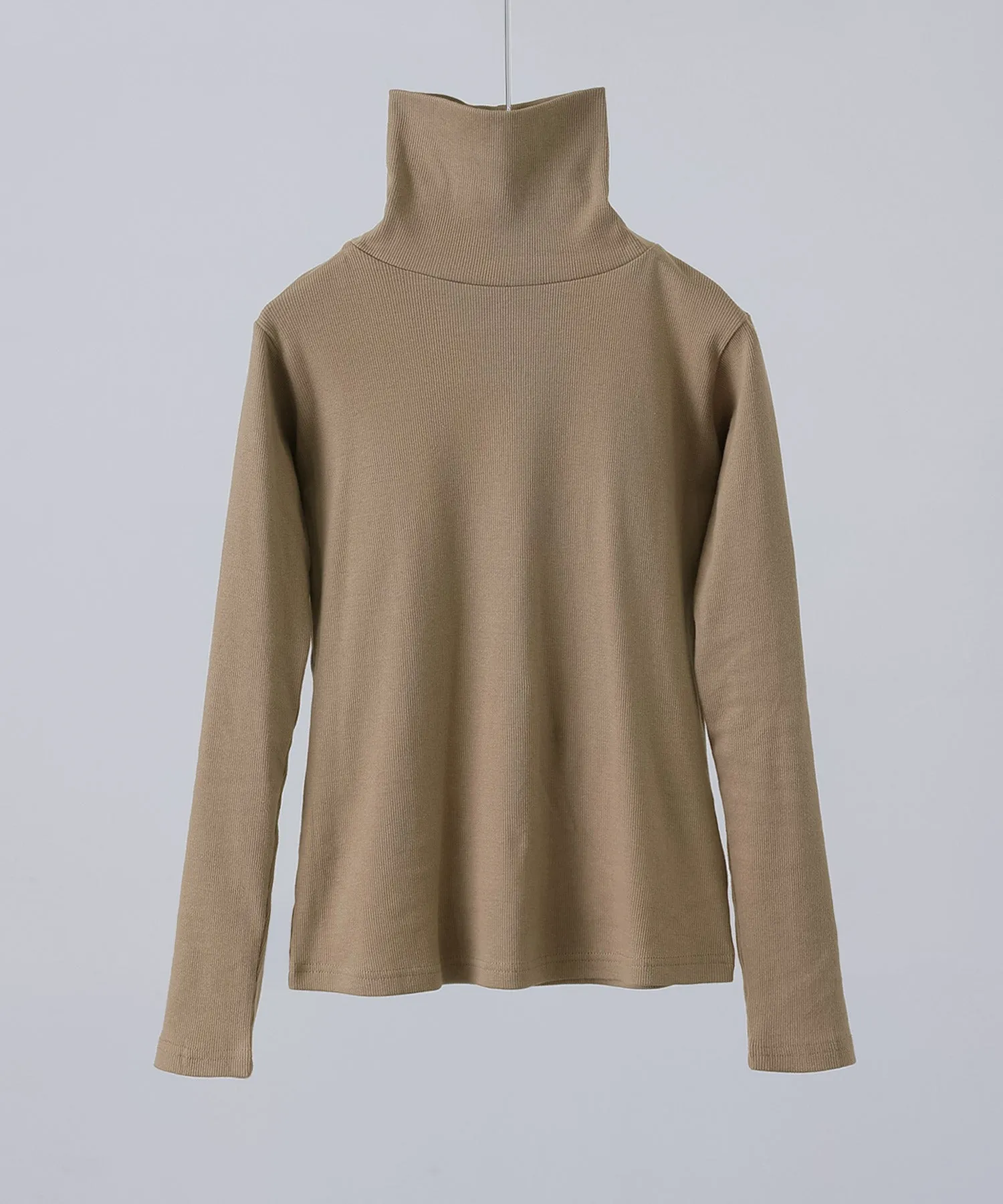 High-neck cotton rib tops
