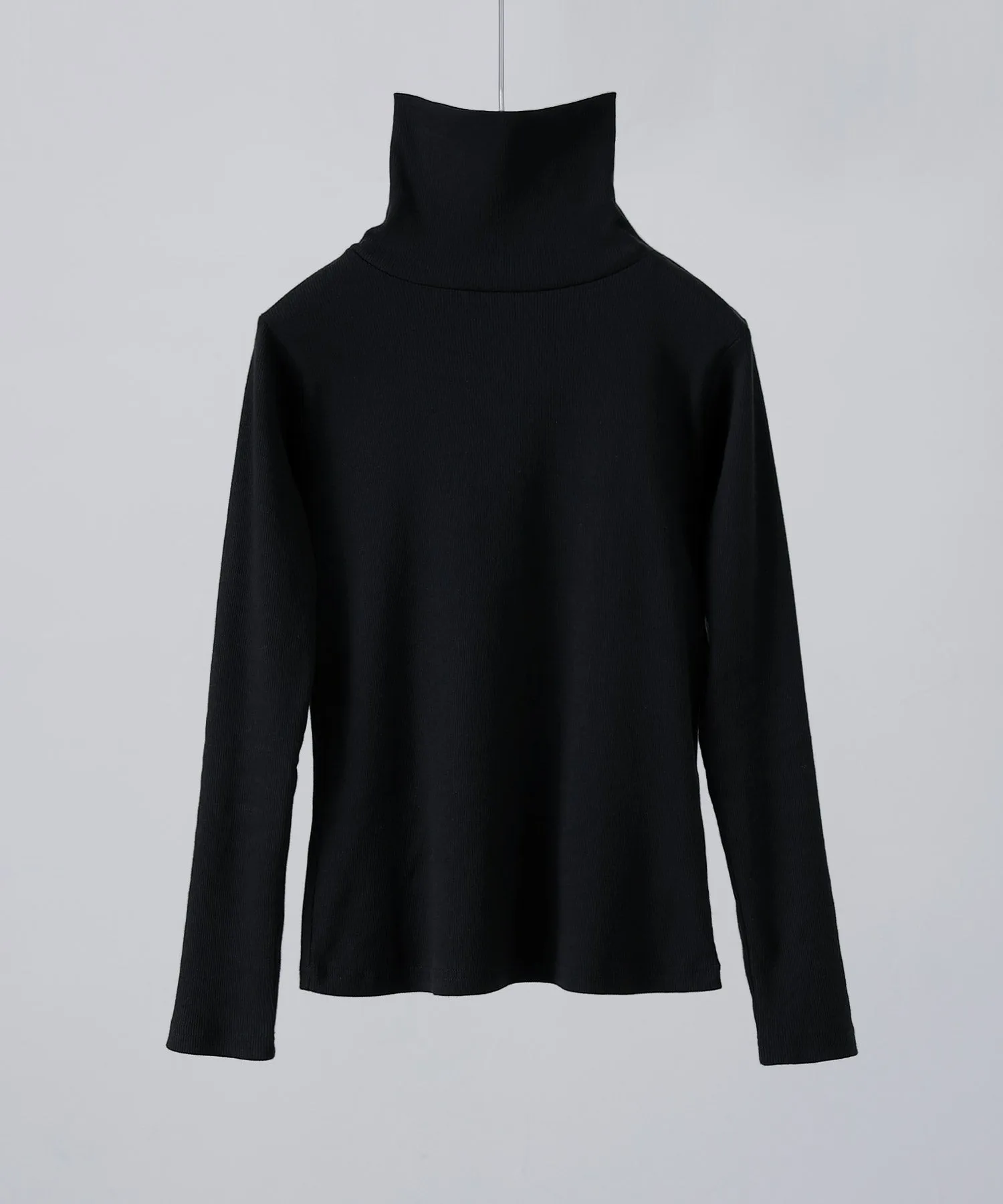 High-neck cotton rib tops