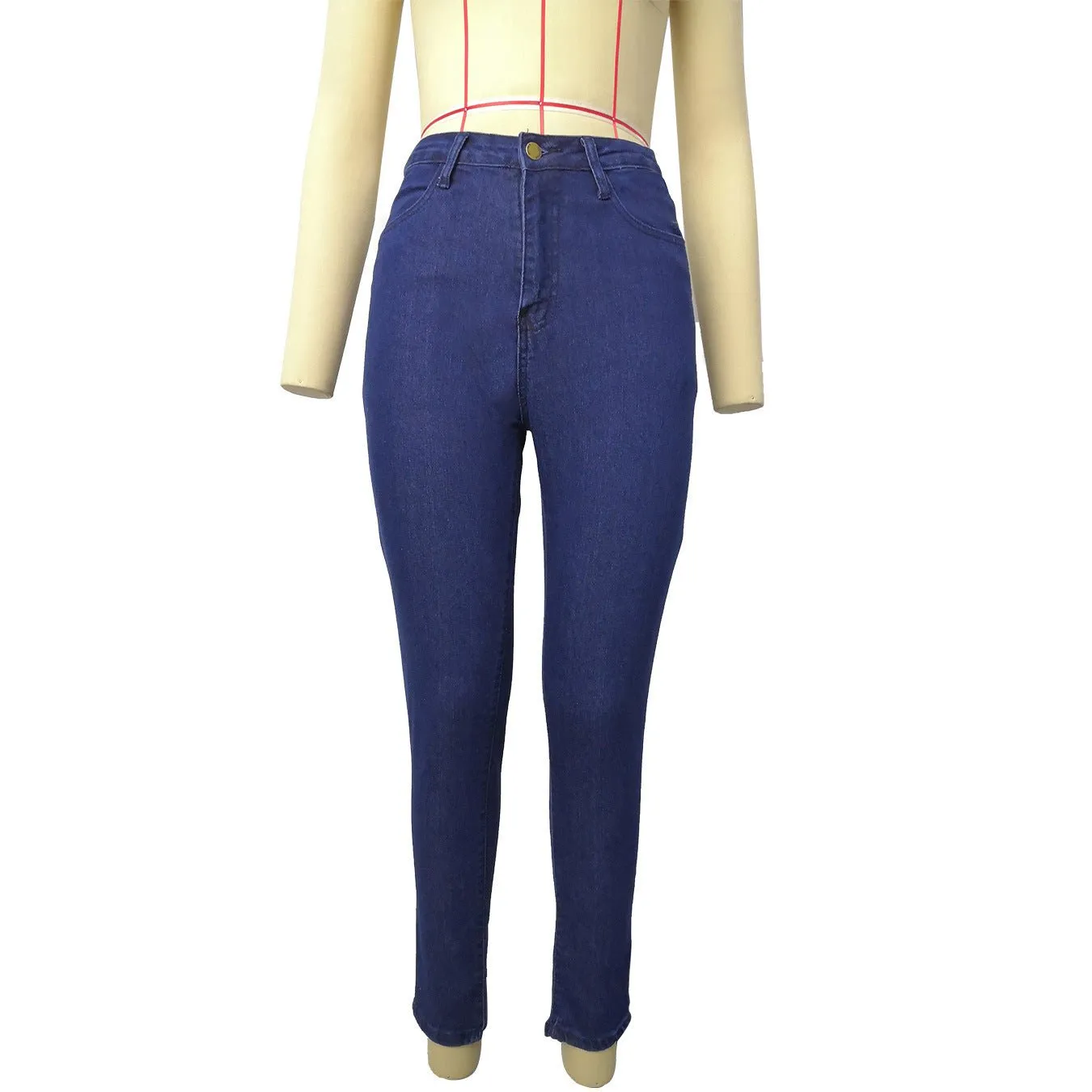 High Waist Slim-Fitted Jeans