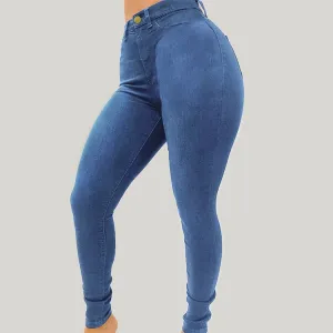 High Waist Slim-Fitted Jeans