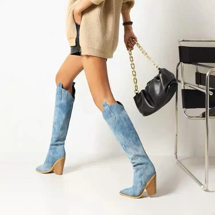 Ivyshape | Cowboy Blockheel Boots
