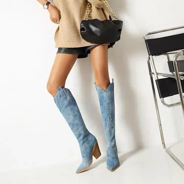 Ivyshape | Cowboy Blockheel Boots