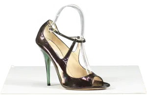 Jimmy Choo Purple / Green Holographic Heeled Sandals UK 3.5 EU 36.5 
