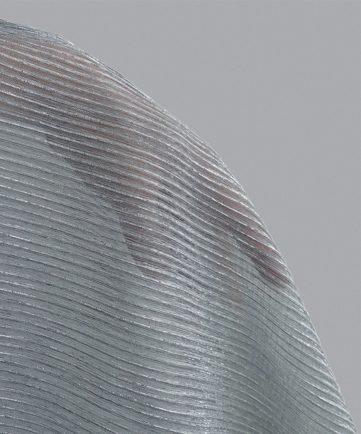 Lame sheer pleats high-neck tops