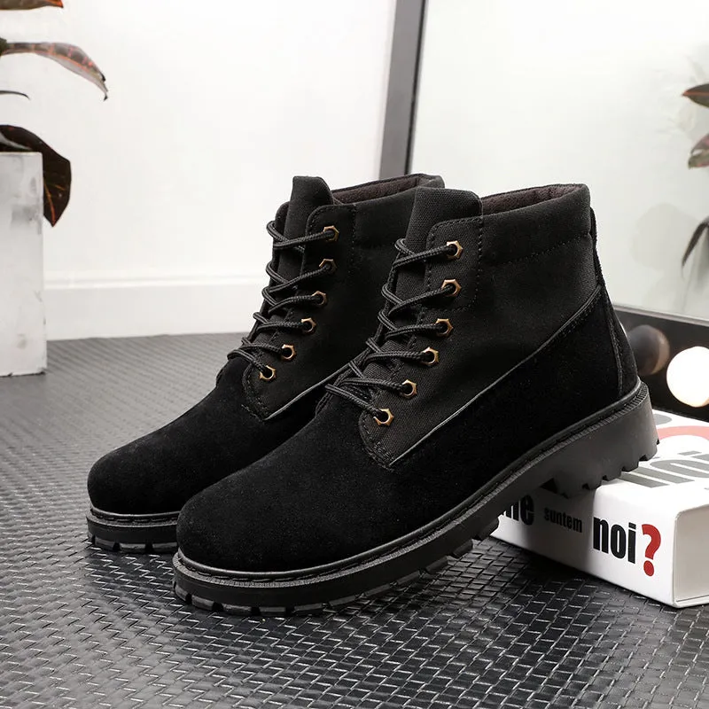 Leather boots casual men's
