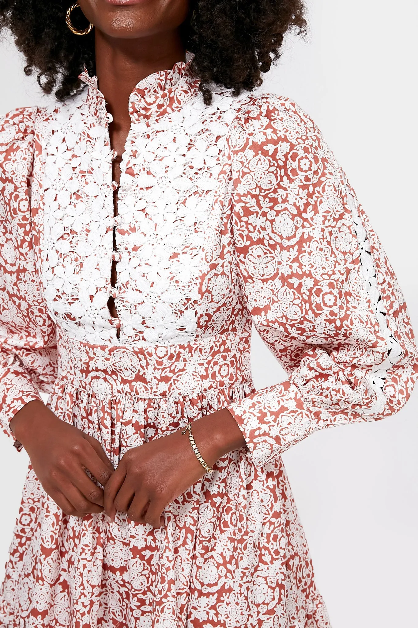 Orange Floral Cotton Emory Dress