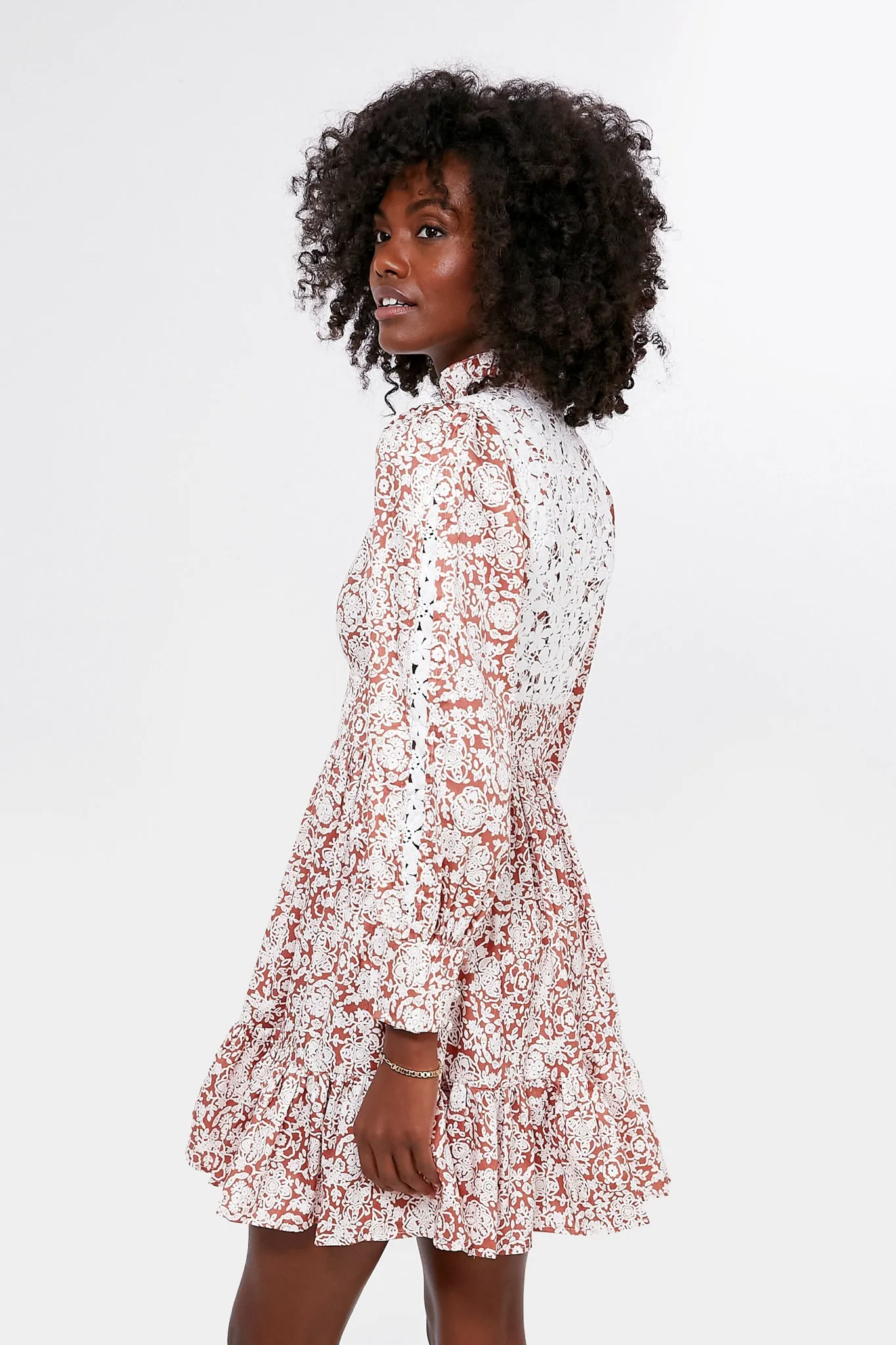 Orange Floral Cotton Emory Dress
