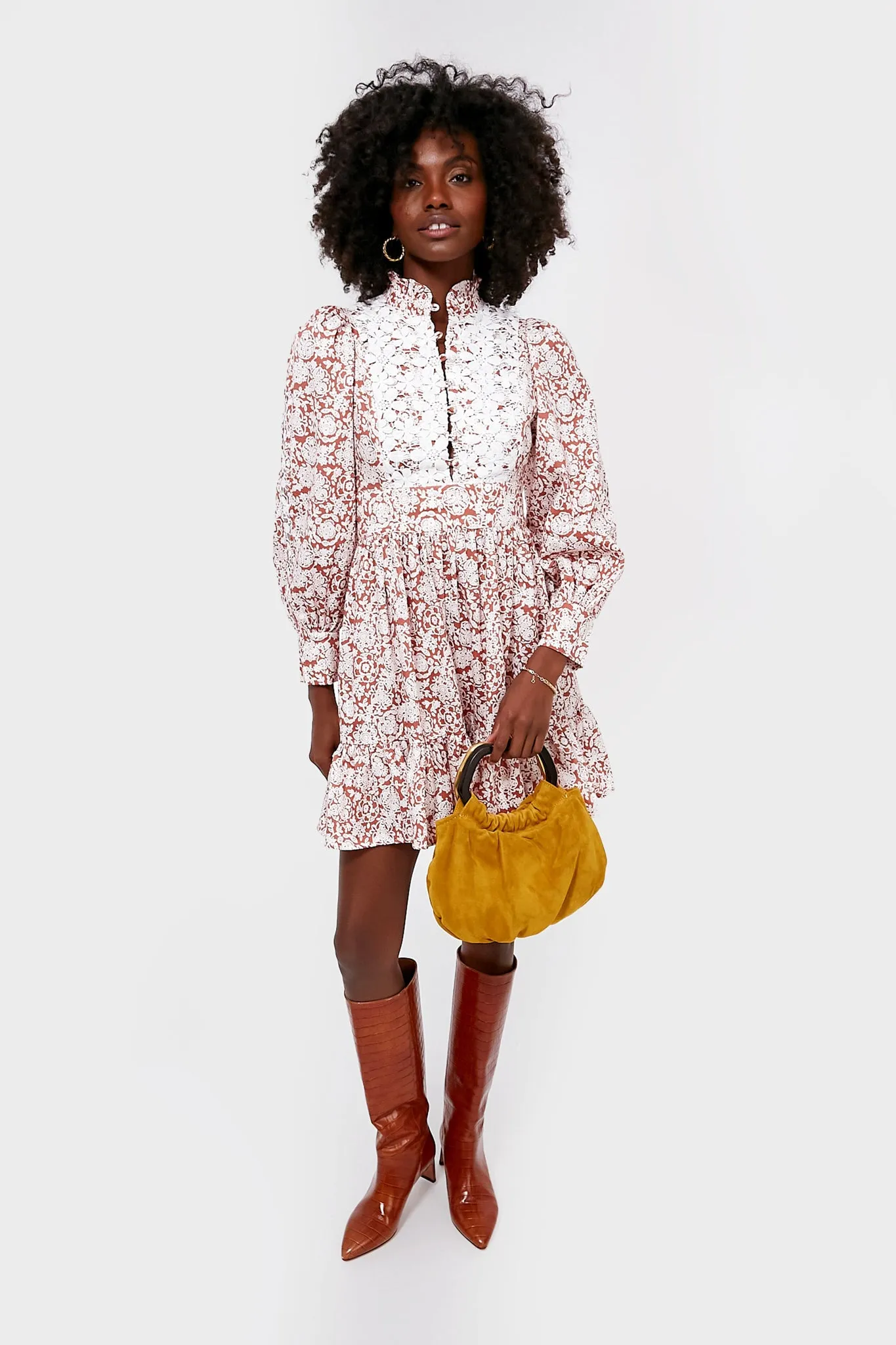 Orange Floral Cotton Emory Dress