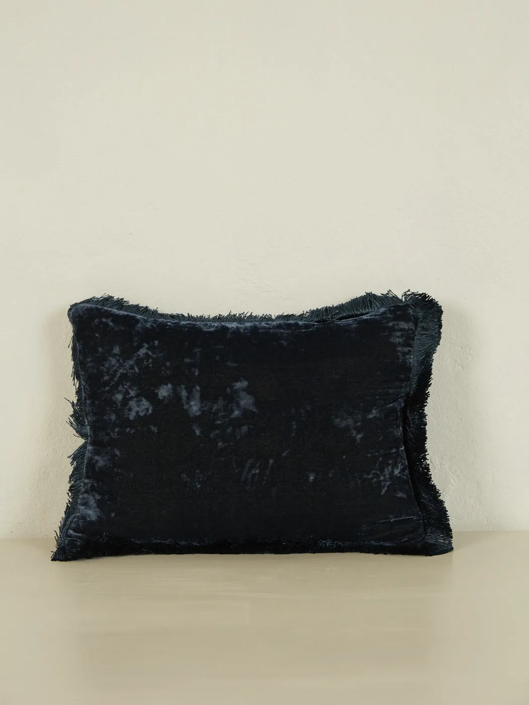 Rectangular Cushion 30x40 - Indigo with Indigo Fringe