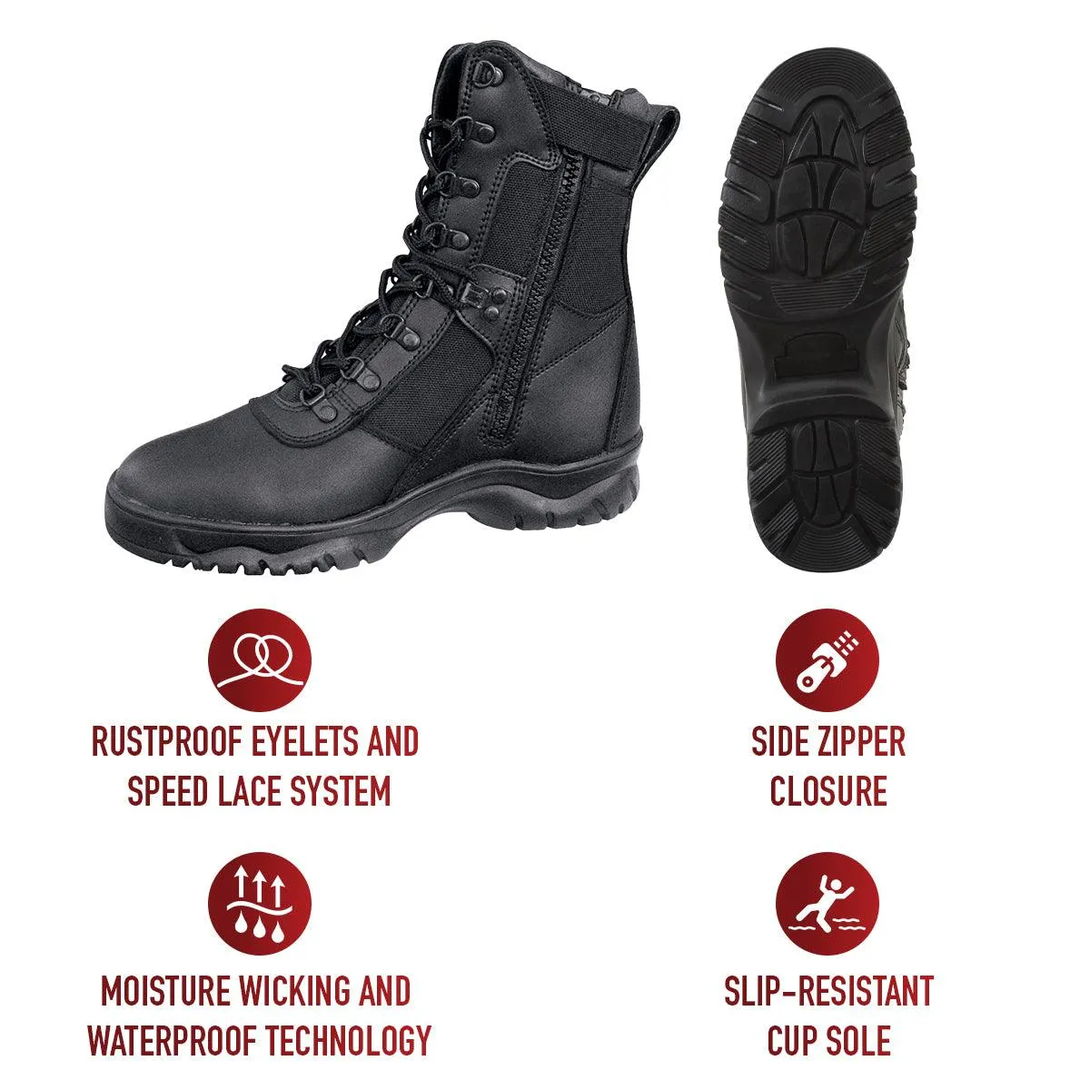 Rothco Forced Entry Tactical Boot With Side Zipper