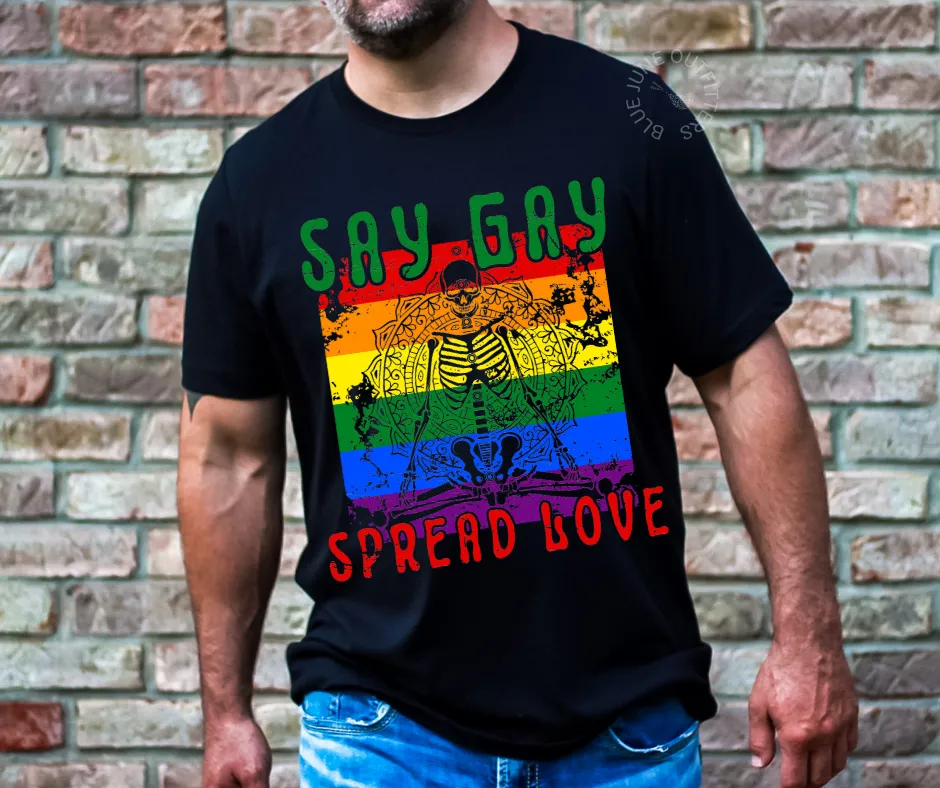 Say Gay Spread Love | Comfort Colors Pride Tee