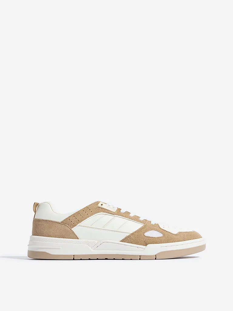 SOLEPLAY Taupe Colour-Blocked Lace-Up Sneakers