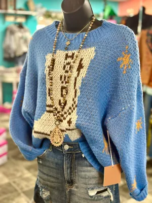 The Kick Your Boots Up Howdy Sweater