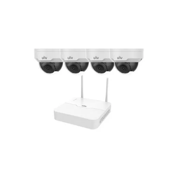 Uniview Wi-Fi CCTV Kit, 4 Channel NVR, 4 x 2MP Dome Cameras, 2TB Hard Drive, UNVEWK42D4WN-2TBLWHT