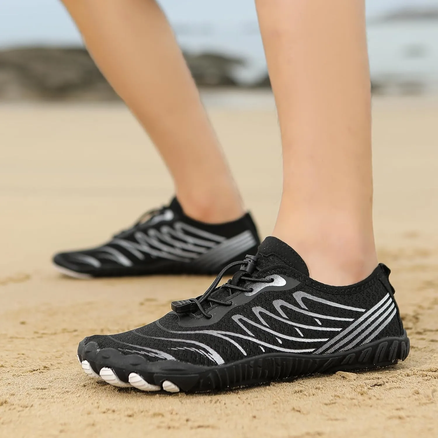 Water Hiking Shoes for Women Men, Unisex Grounded Footwear with Wide Toe Box & Non-Slip, Breathable Quick Dry Aqua Swim Shoes, Barefoot Sneakers for Walking Trail Running Swimming Outdoor